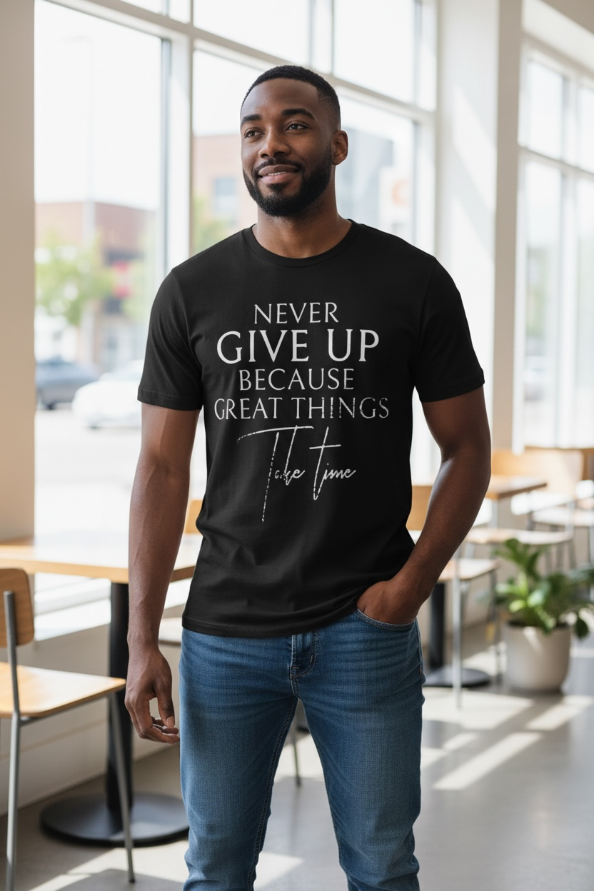 NEVER GIVE UP GRAPHIC TEE