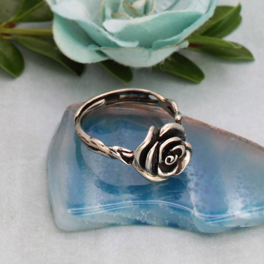 Vintage Silver Rose Vine Ring