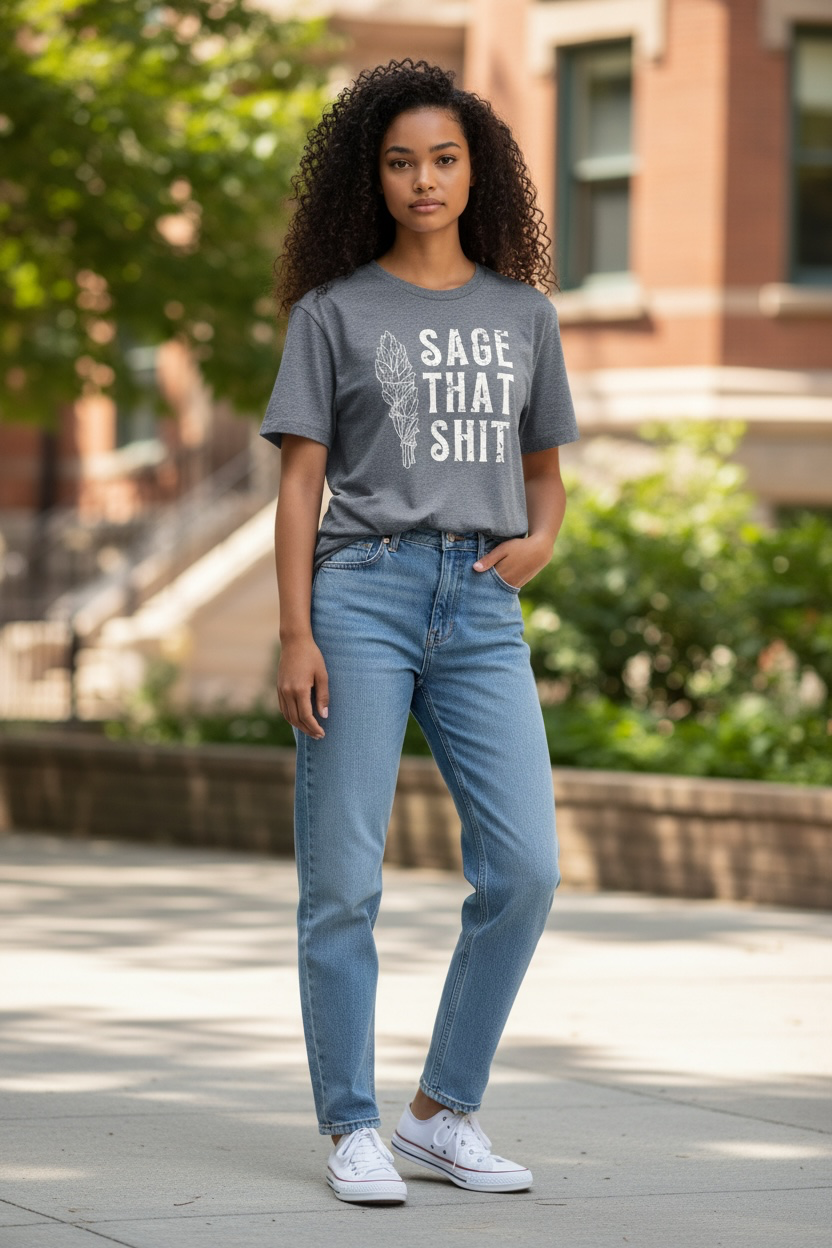Sage That Sh*T Graphic Tee (Dark Heather Gray)