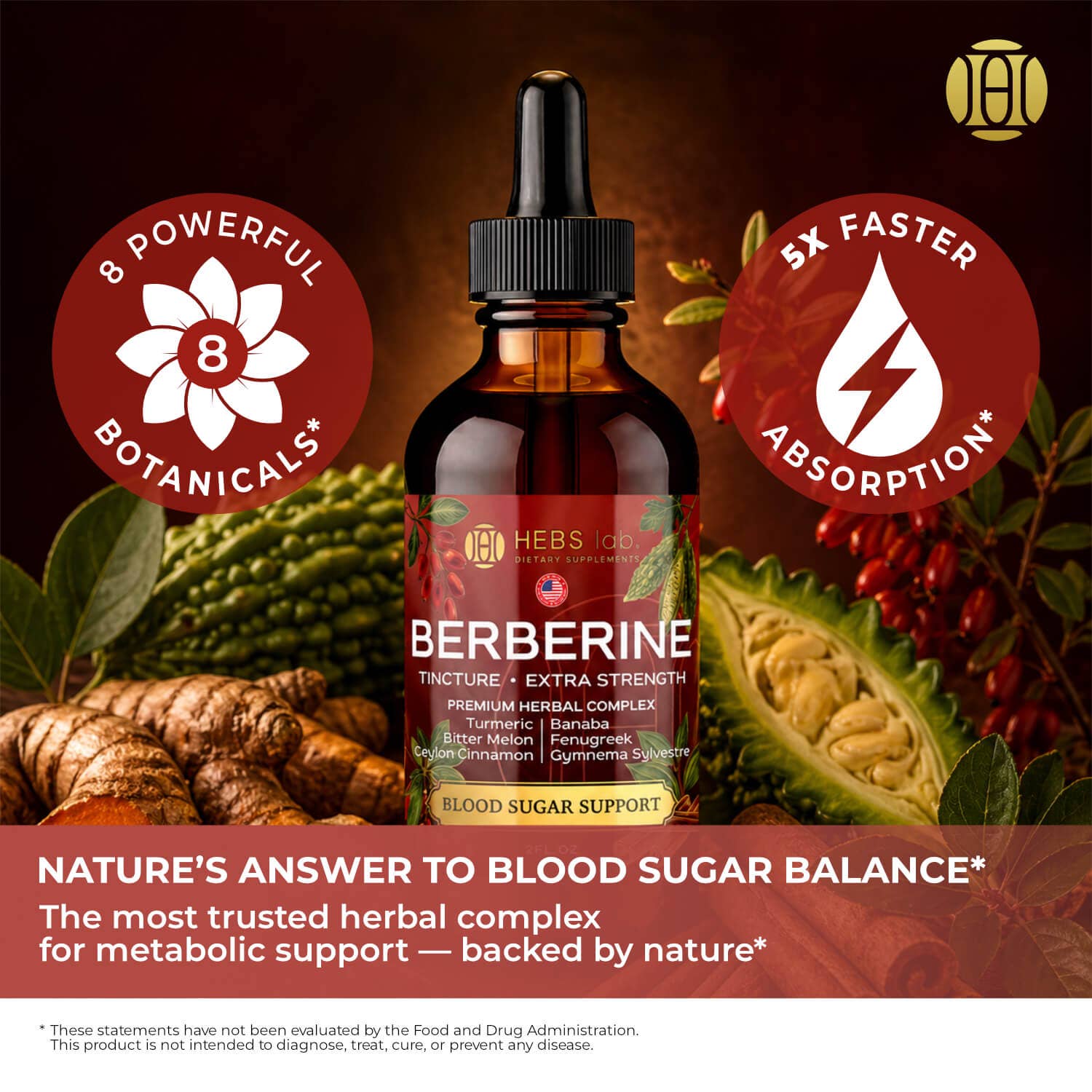 Blood Sugar Support Herbal Complex 1500mg — BERBERINE + ALA
