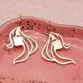 Serene Beauty Silhouette Gold Face Earrings