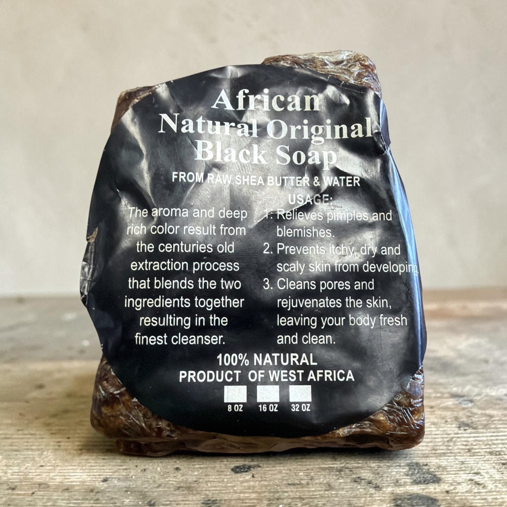 African Black Soap Raw Cake - 16oz
