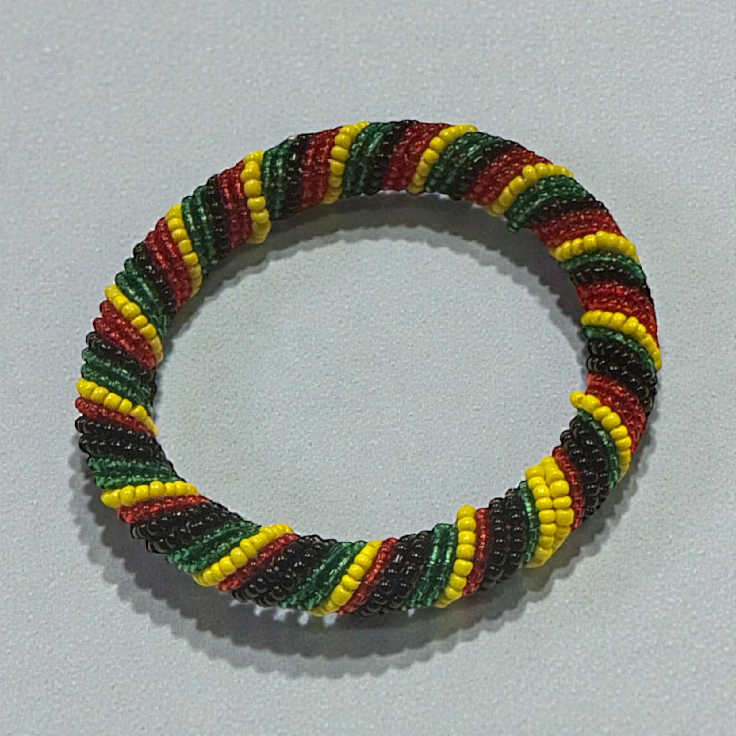 Maasai Beaded Bracelet - Round Rasta