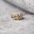 Dainty Gold Silver Heart Stacking Ring (Solid Copper)