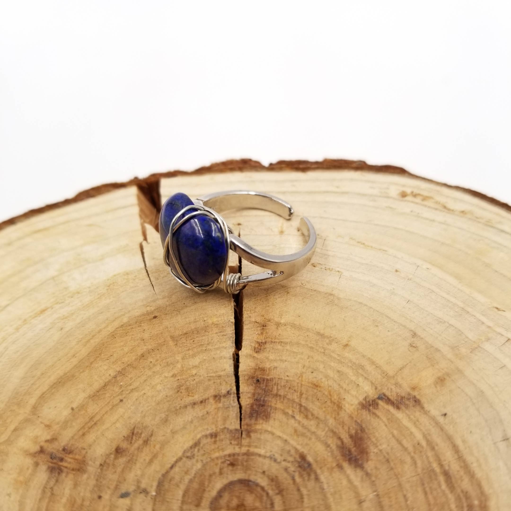 Handmade Natural Crystal Heart Ring