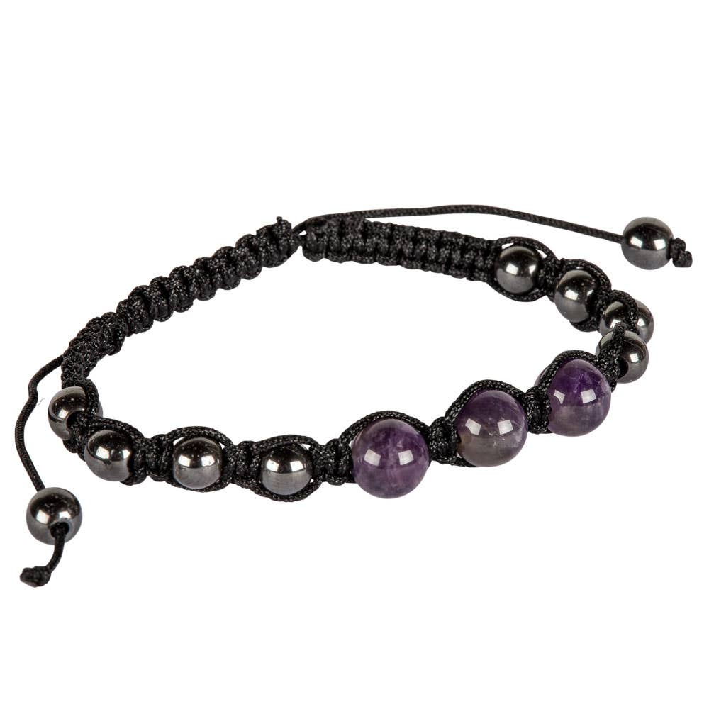 Adjustable Hematite Crystal & Gemstone Beaded Bracelets