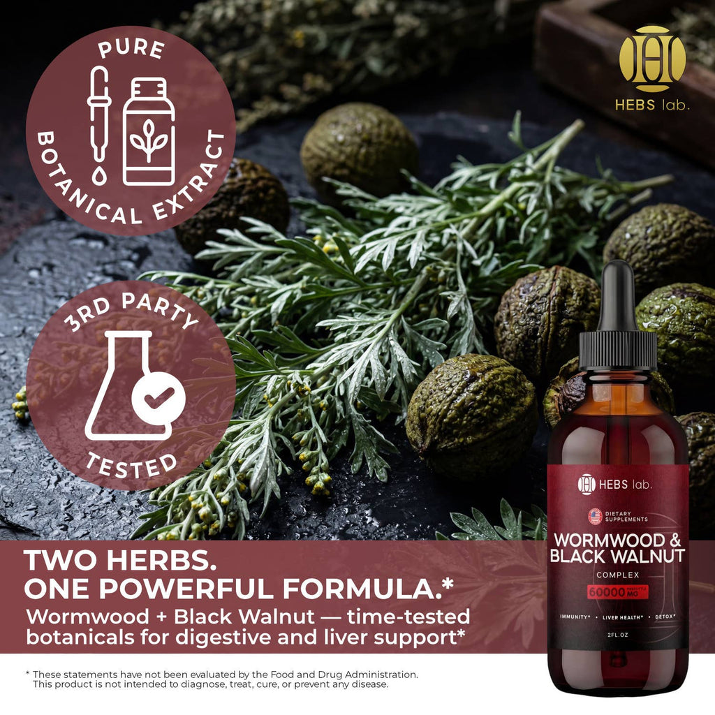 Organic Wormwood & Black Walnut – Parasite Detox Tincture