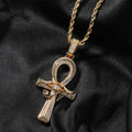 Eye Of Horus Ankh Cross Pendant Necklace in Solid Copper