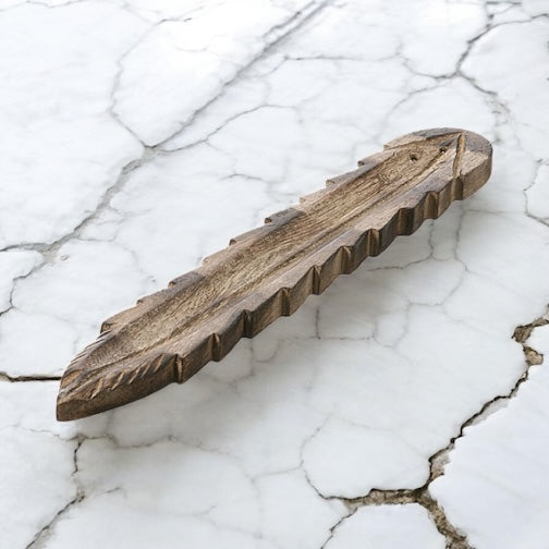 11" INCENSE HOLDER - LEAF STYLE H-115