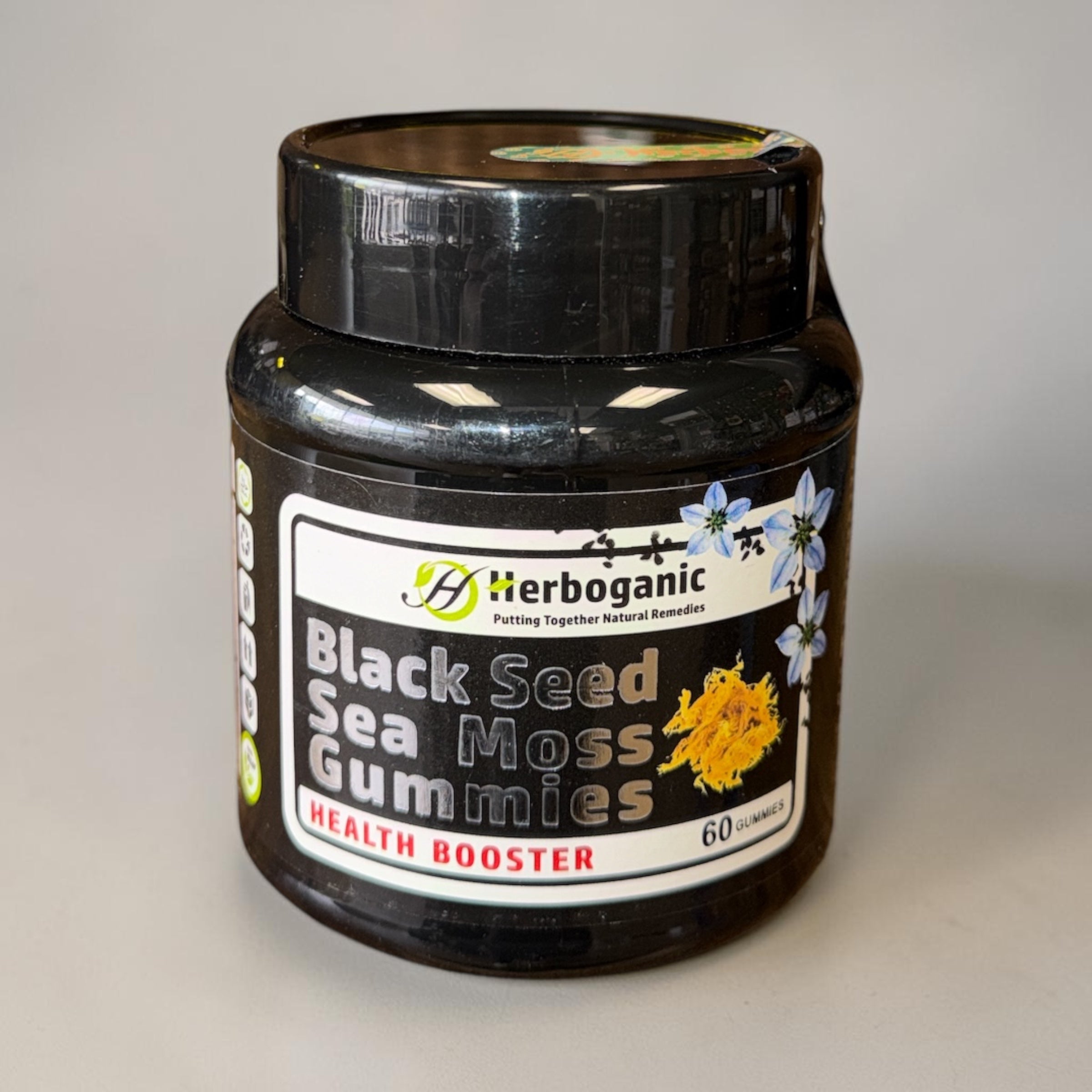 Black Seed Sea Moss Gummies - Natural Dietary and Herbal Supplement for Skin and Energy Support with Sea Moss, Boost Immune System - 60 Gummies