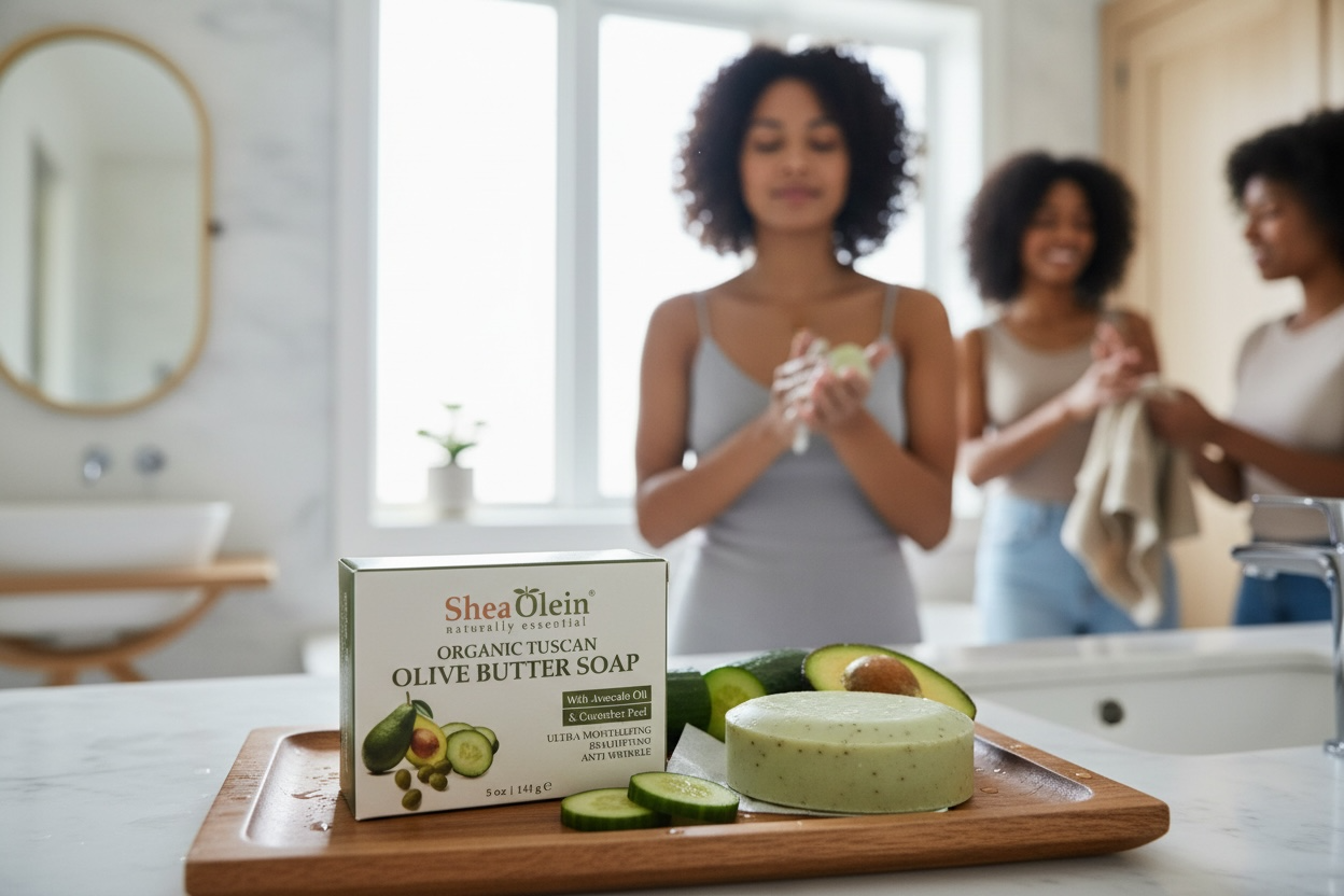 Organic Tuscan Olive Butter Soap with Avocado Oil & Cucumber Peel