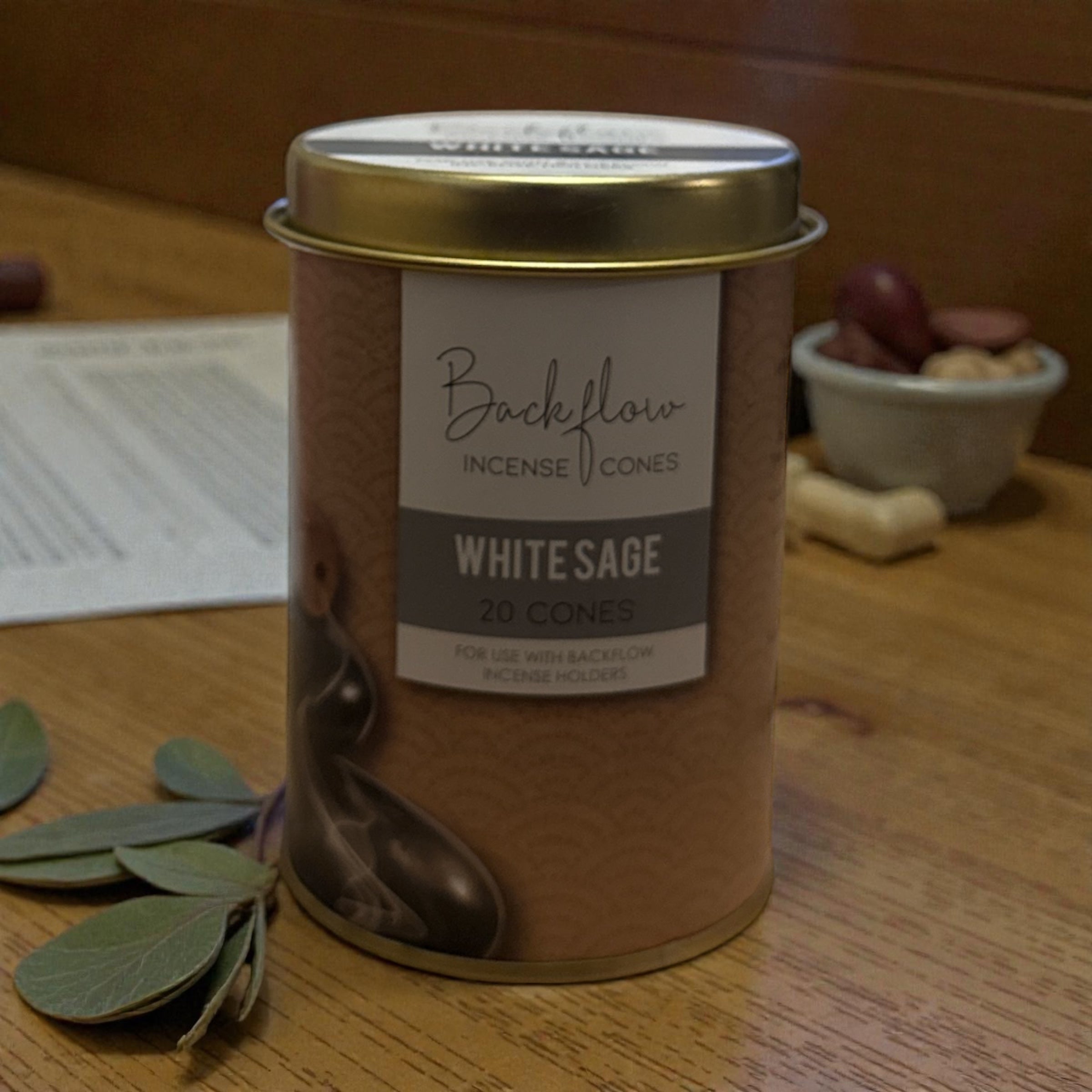 White Sage Jumbo Backflow Incense Cones