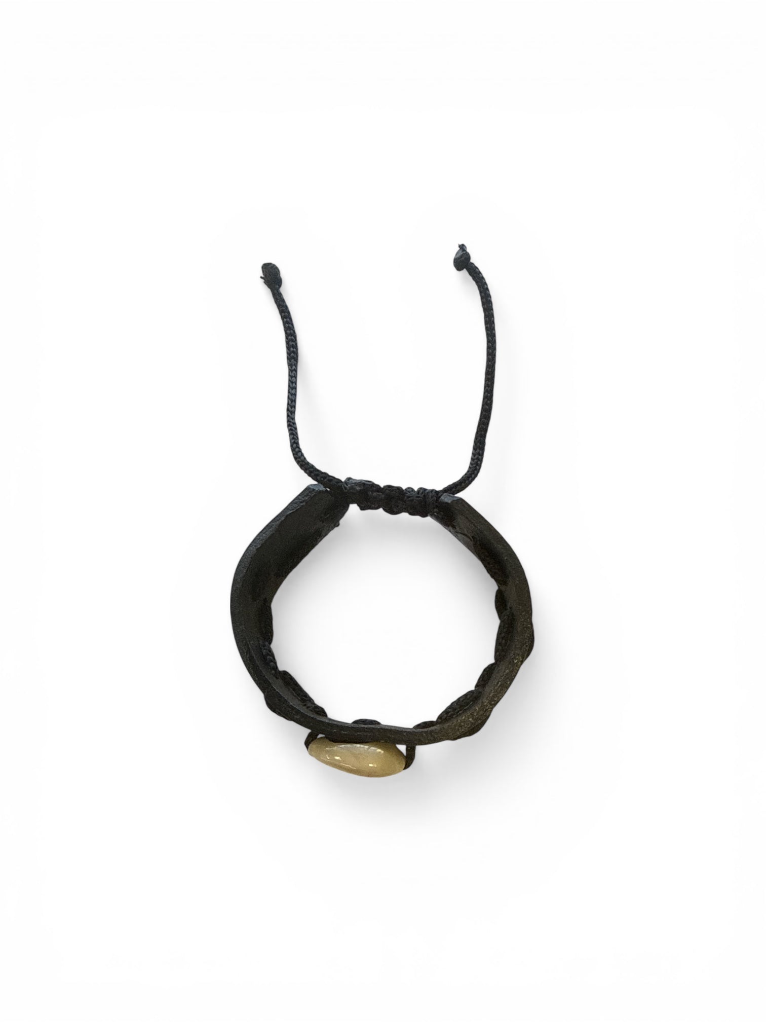 Black Leather Bracelets w/ Cowrie Shell