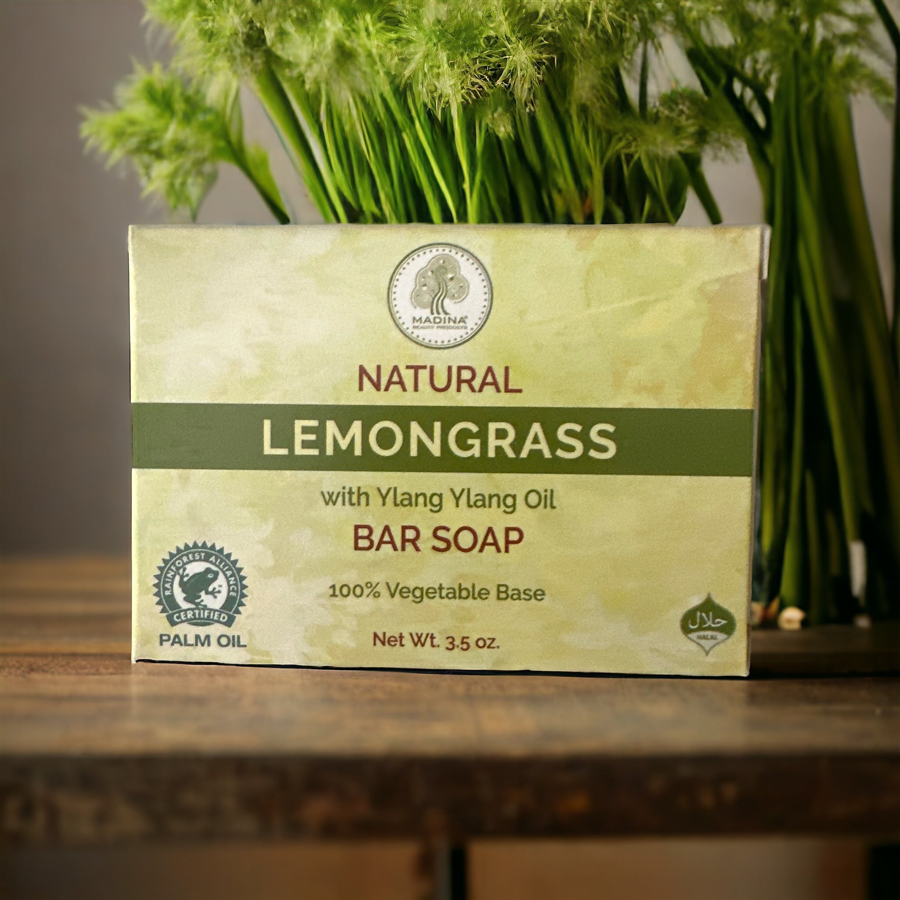 Madina: Natural Lemongrass Soap - 3.5 oz