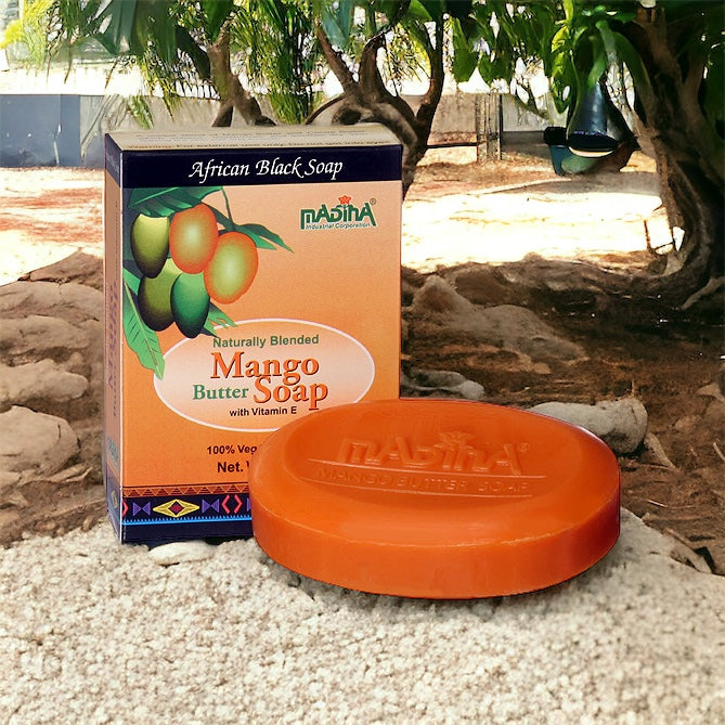 Madina: Mango Butter African Black Soap - 3.5 oz.