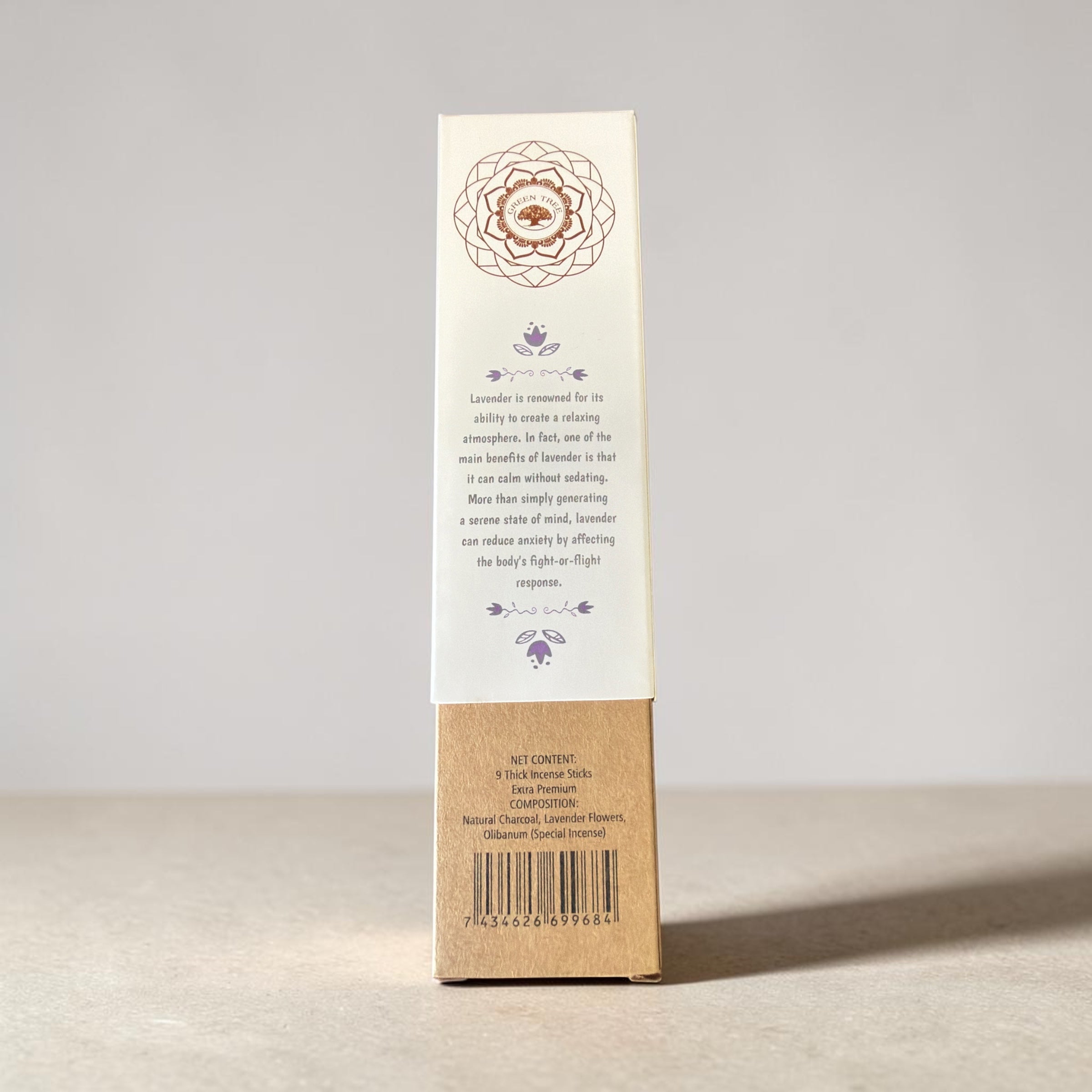 Green Tree Botanical Incense - Lavender (9 Thick Sticks)