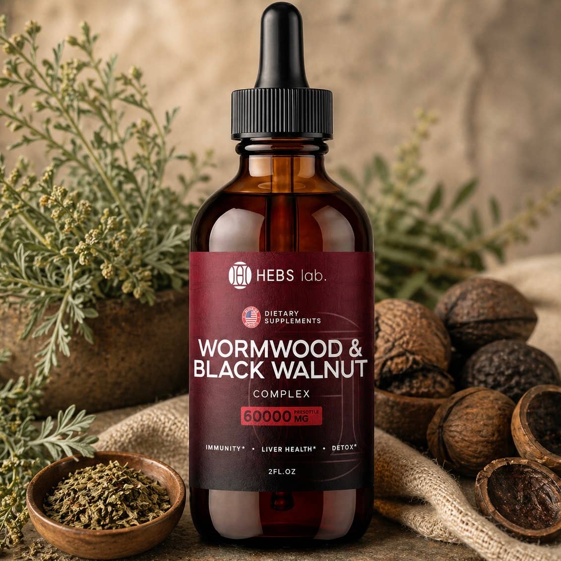 Organic Wormwood & Black Walnut – Parasite Detox Tincture