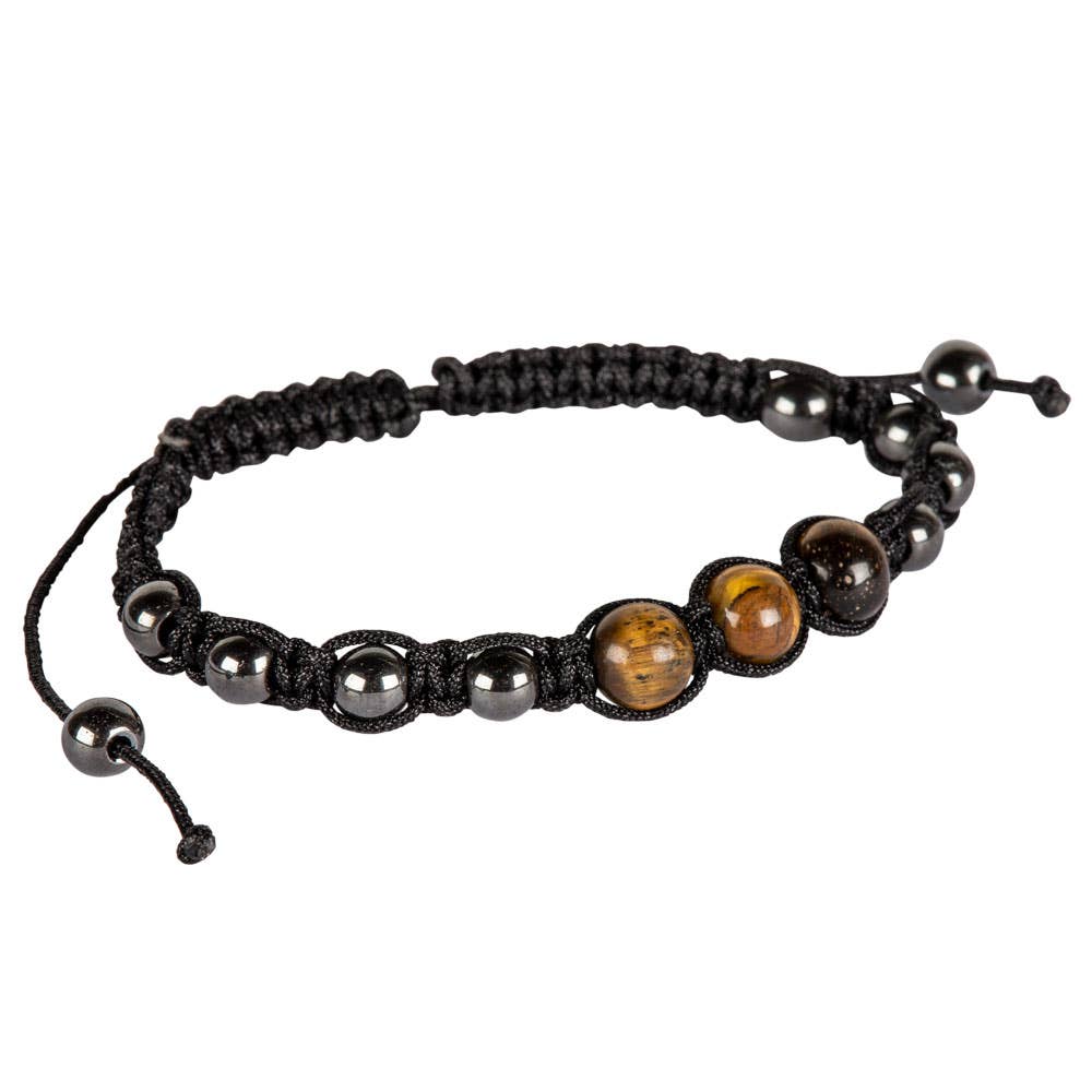 Adjustable Hematite Crystal & Gemstone Beaded Bracelets