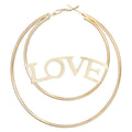 Large Love Gold Hoop Earrings