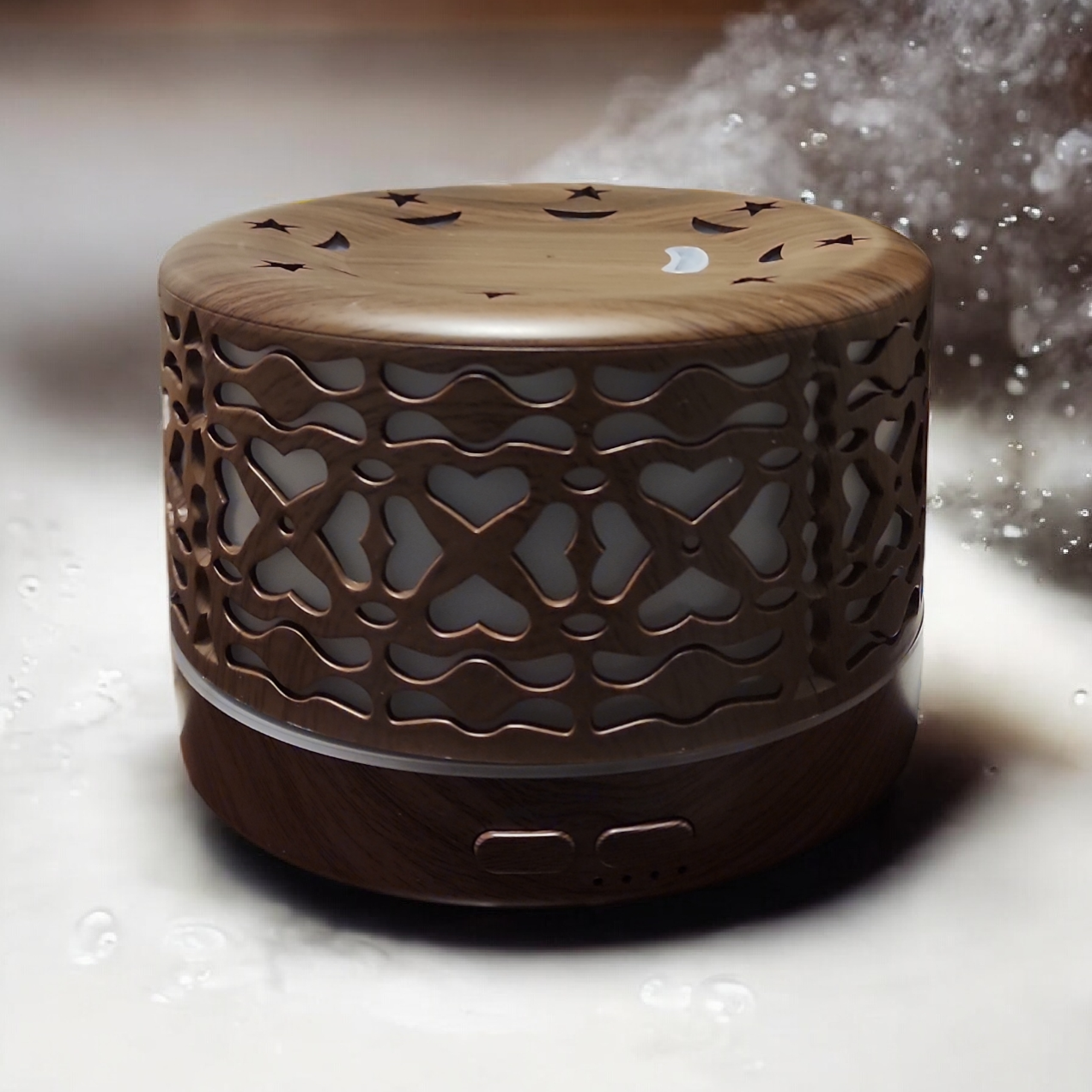 Designer 700ml Ultrasonic 5 in 1 Home Diffuser, Dark Hearts