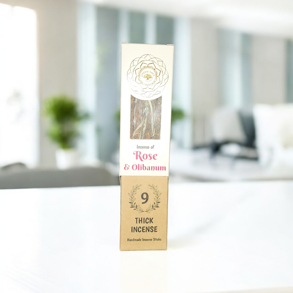 Green Tree Botanical Incense - Rose (9 Thick Sticks)