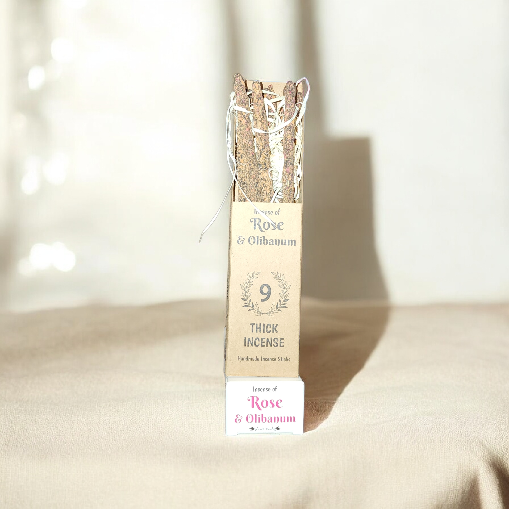 Green Tree Botanical Incense - Rose (9 Thick Sticks)