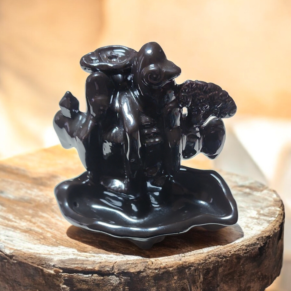 Ceramic Backflow Burner + Incense Holder: Zen Forest