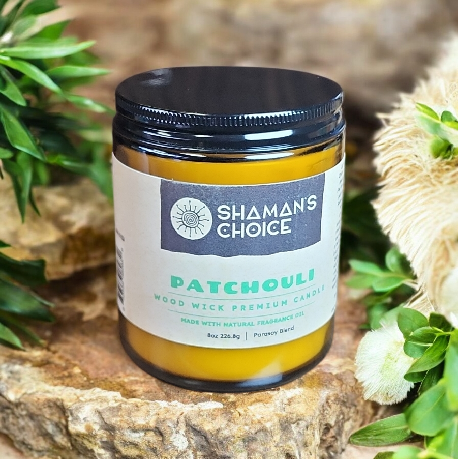 Patchouli Wood Wick 8 oz Premium Candle