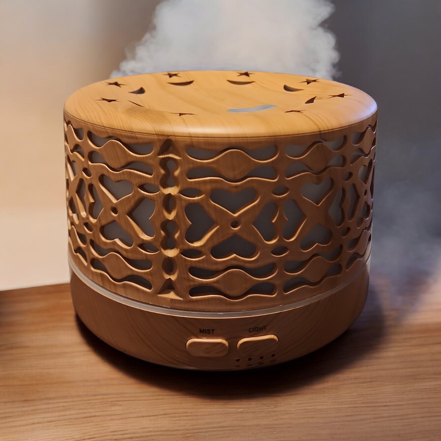 Designer 700ml Ultrasonic 5 in 1 Home Diffuser, Light Hearts