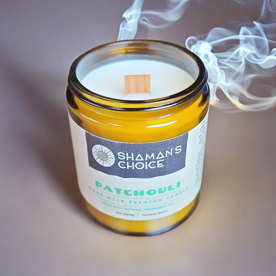 Patchouli Wood Wick 8 oz Premium Candle